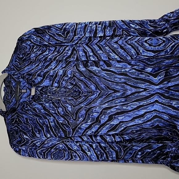 WHBM Long Sleeve Silk Burnout Tie Blouse Size Small - Picture 5 of 16